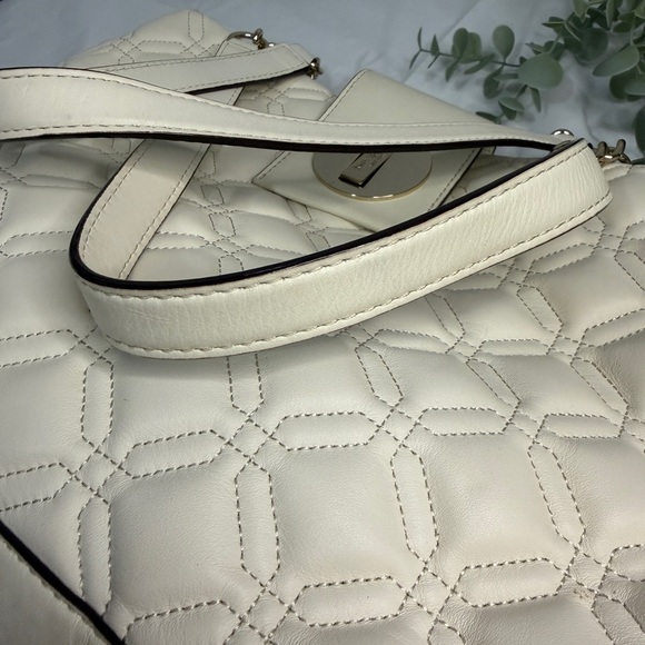 Kate Spade light  Cream Quilted Tote Bag - Picture 13 of 16
